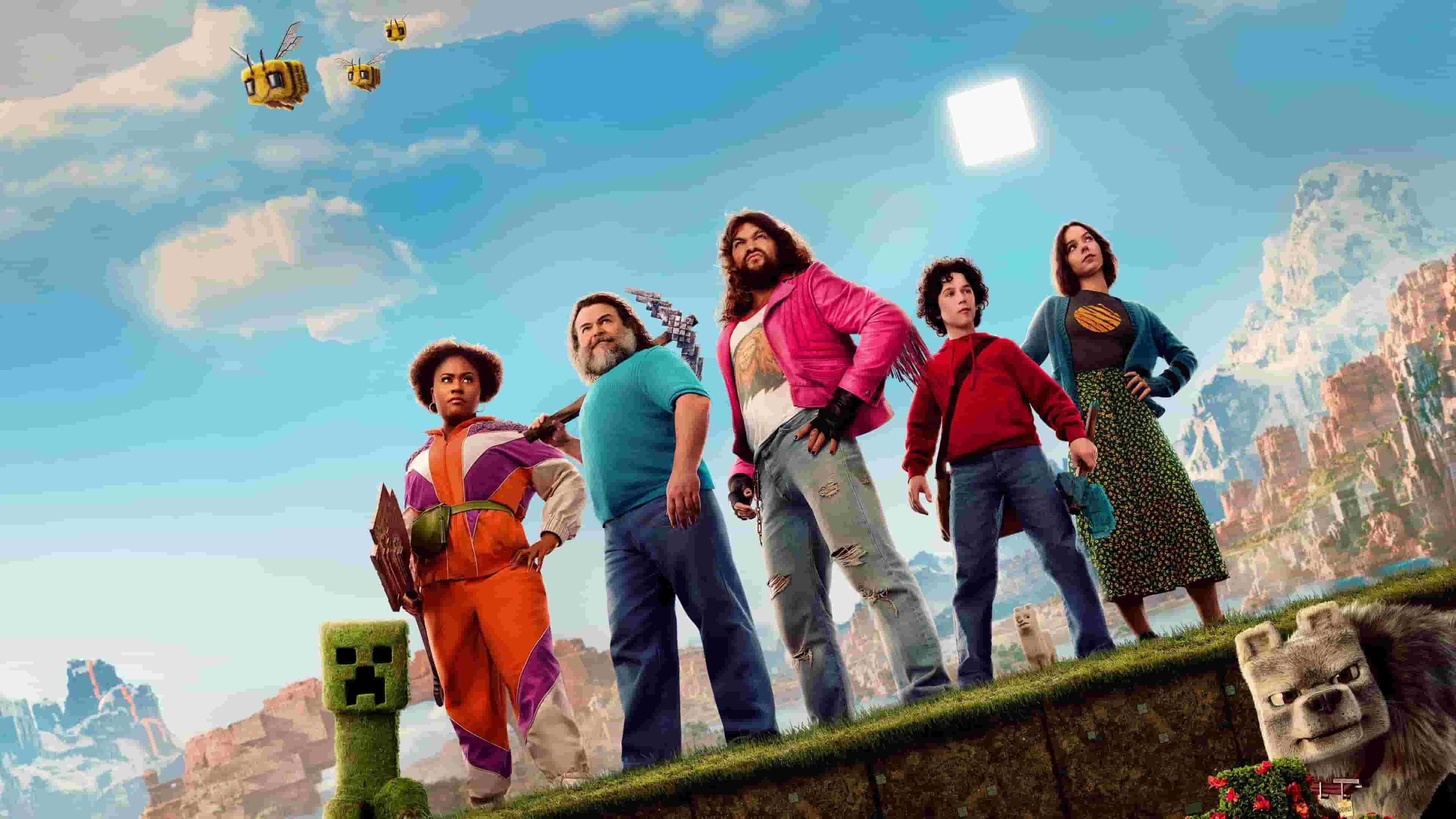 Background poster of Una película de Minecraft blurred